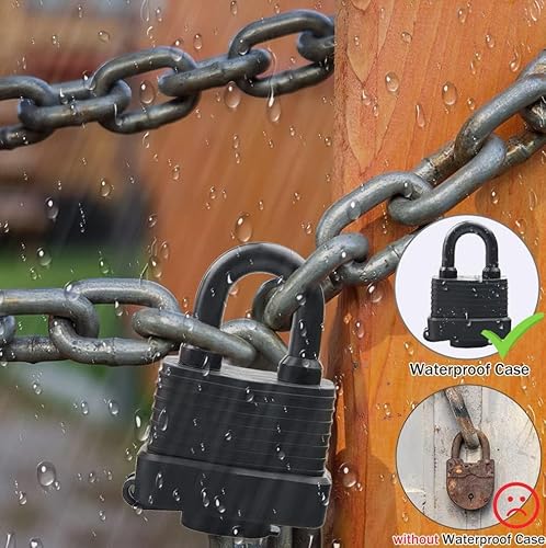 Edelstahl Riegelschloss Haspe＆Vorhängeschloss mit Schrauben, Sicherheits Vorrichtung für Gartentor Türriegel, 4 Zoll Schloss Vorrichtung Überfalle, Schuppenschloss für Garten, Schlafzimmer Tür Schrank