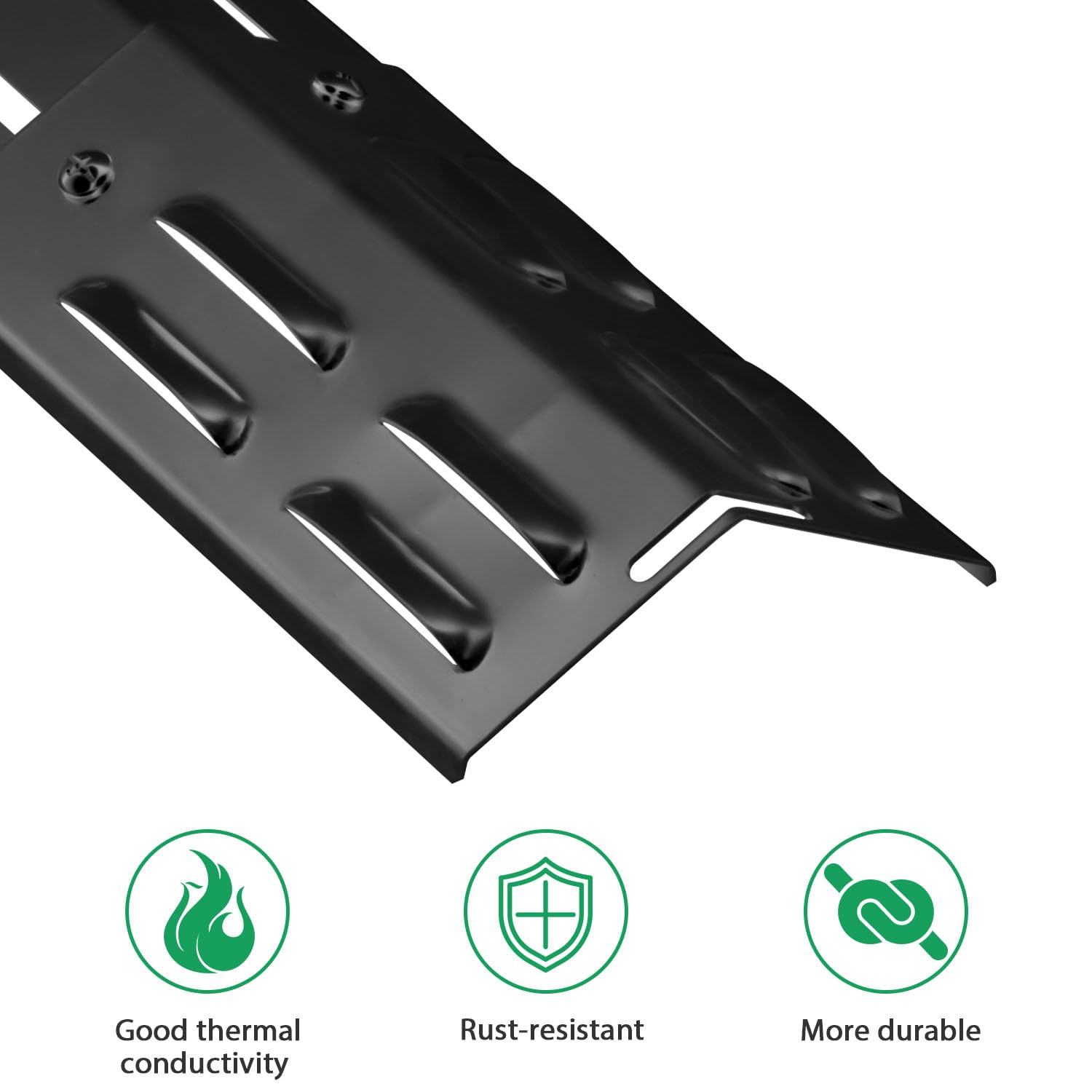 WELL GRILL Regulowana osłona palnika od 29 cm do 43 cm, rozdzielacz płomienia, szyny aromatyczne, akcesoria do Burnhard, Mayer, Campingaz, Enders i większości grilli gazowych, 6 sztuk