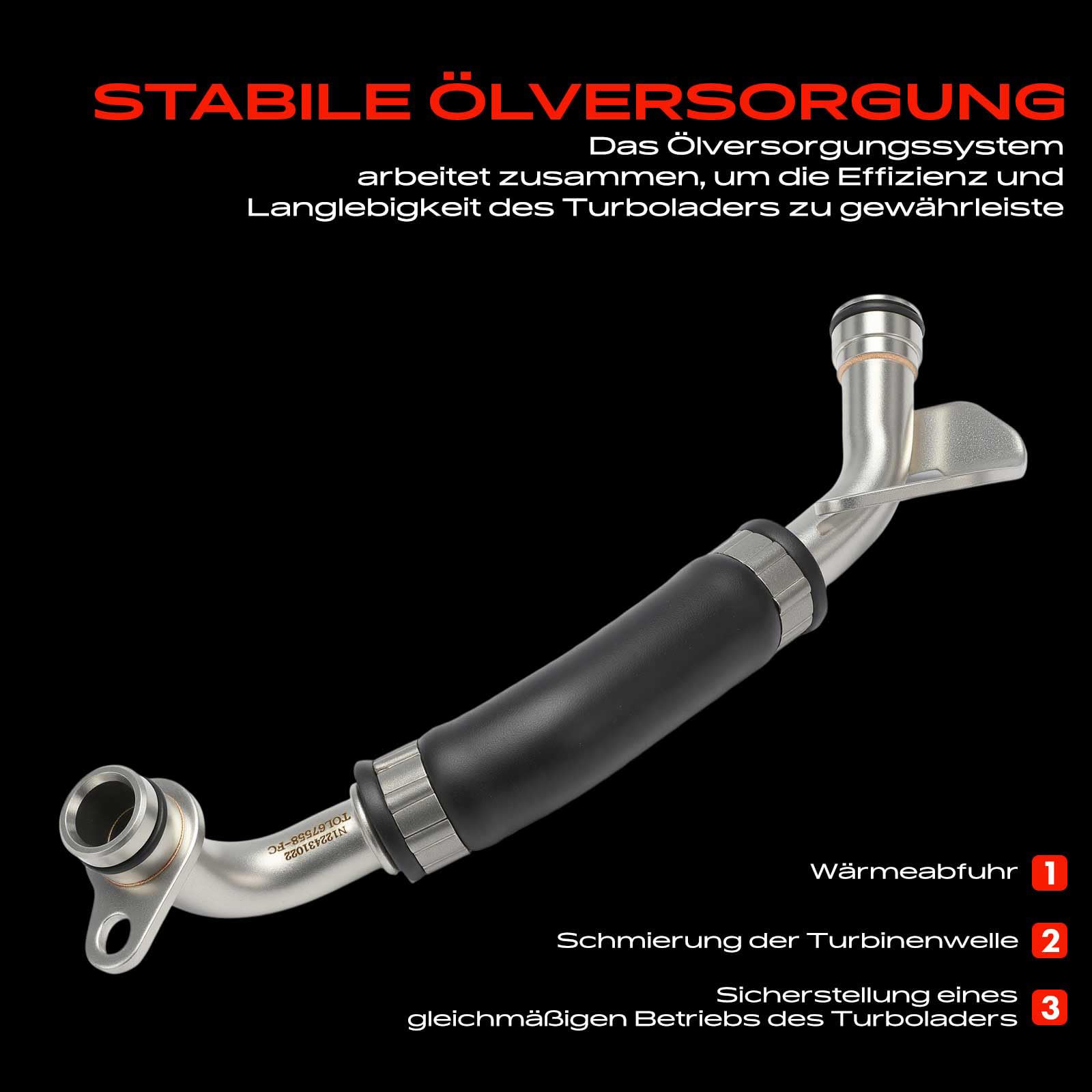 Frankberg Línea de suministro de aceite para turbocompresor 11427585403 | Compatible con: Serie 1 Convertible E88, Serie 5 F10, Serie 3 Touring E91, 4 Cabriolet F33 F83, Serie 6 Coupé F13