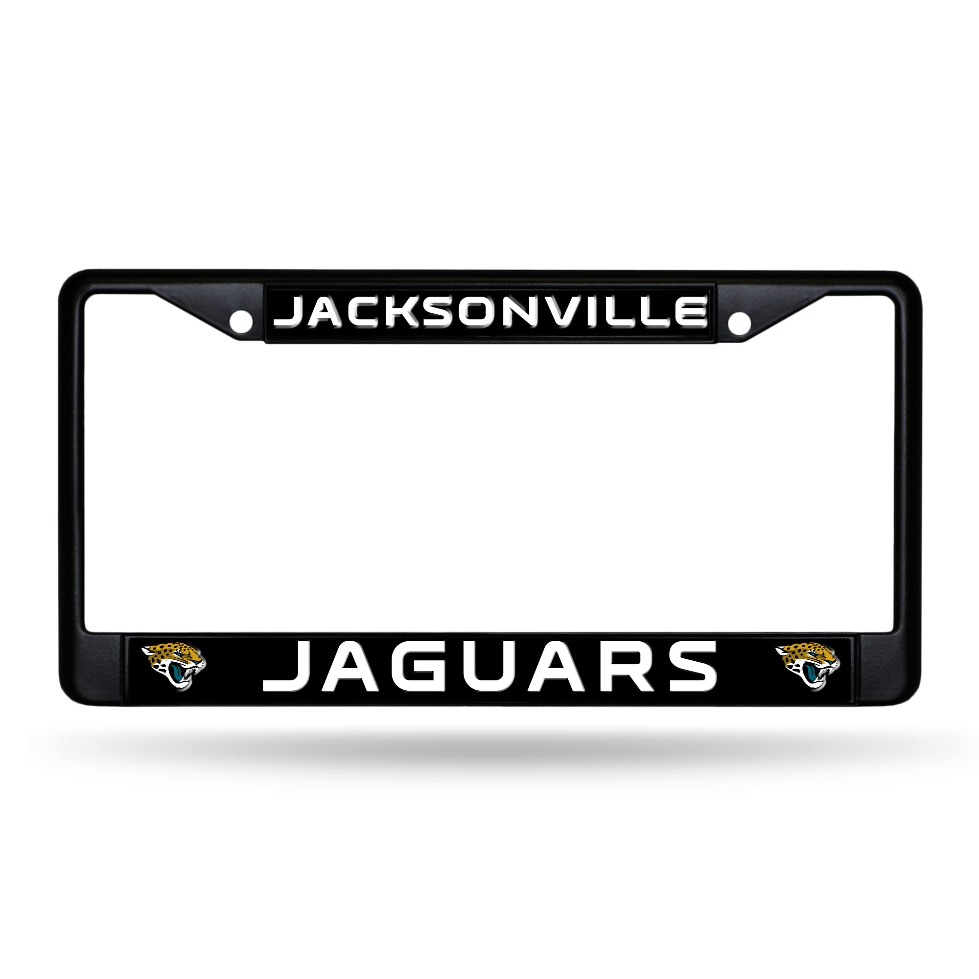 Rico Industries NFL Football Primary Black Chrome Frame with Plastic Inserts 12" x 6" Car/Truck Auto Accessory
