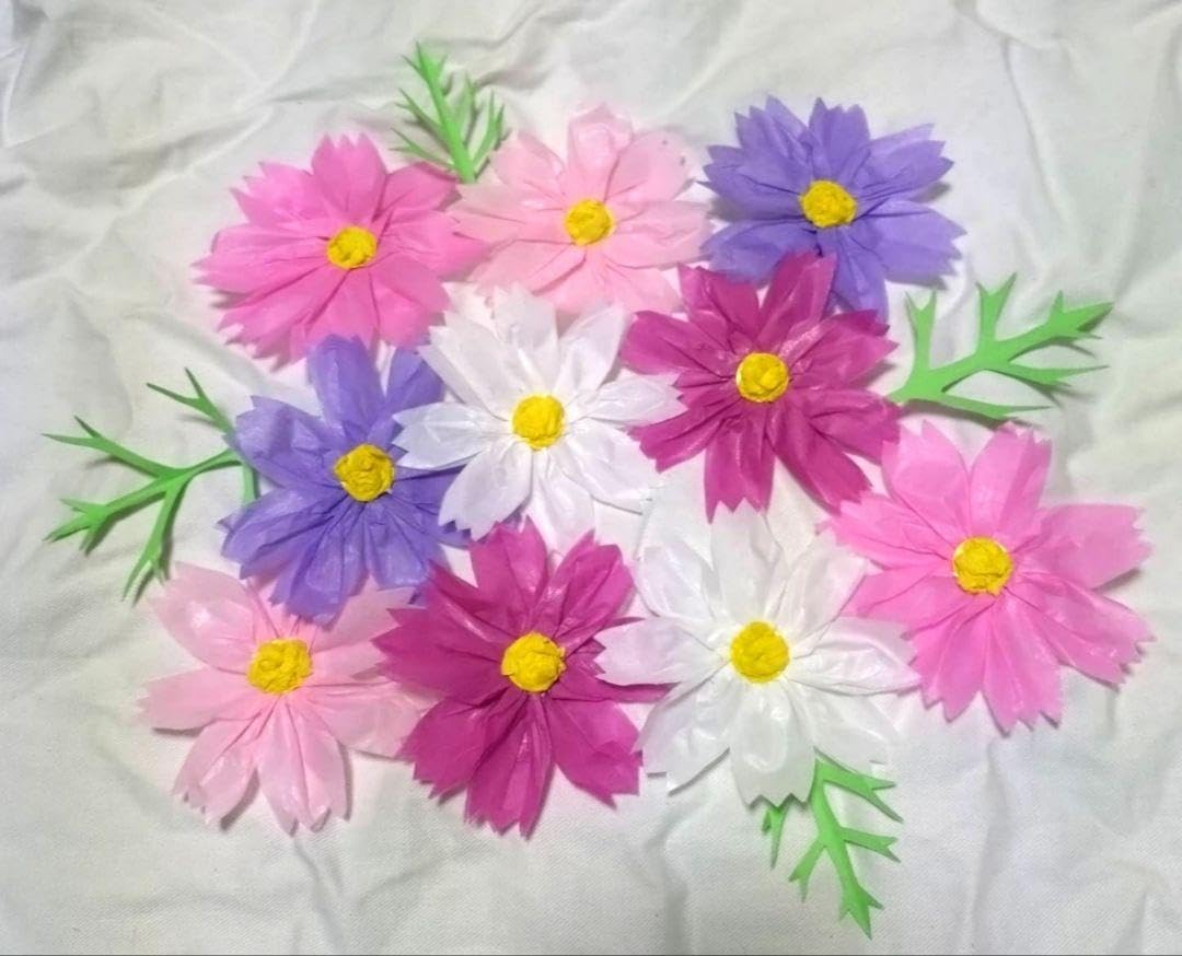 Amazon.co.jp: 再販げ中秋桜コスモス秋お花紙立体壁面保育園や介護施設