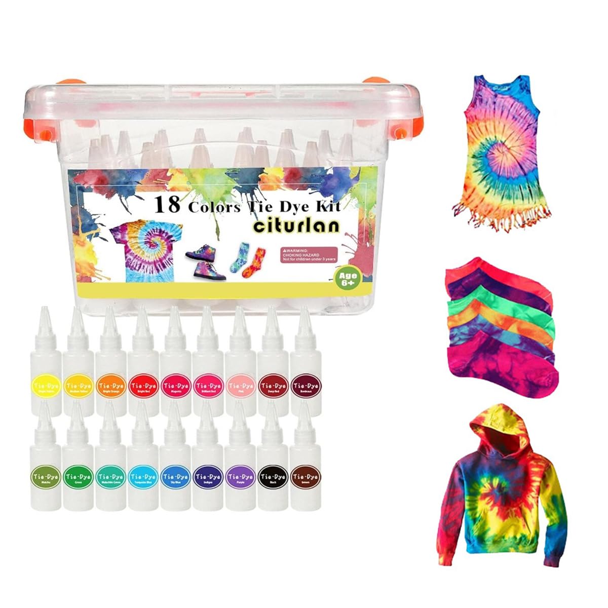 Amazon | 着色剤 絞り染め タイダイ染め セット 18色 子供のための