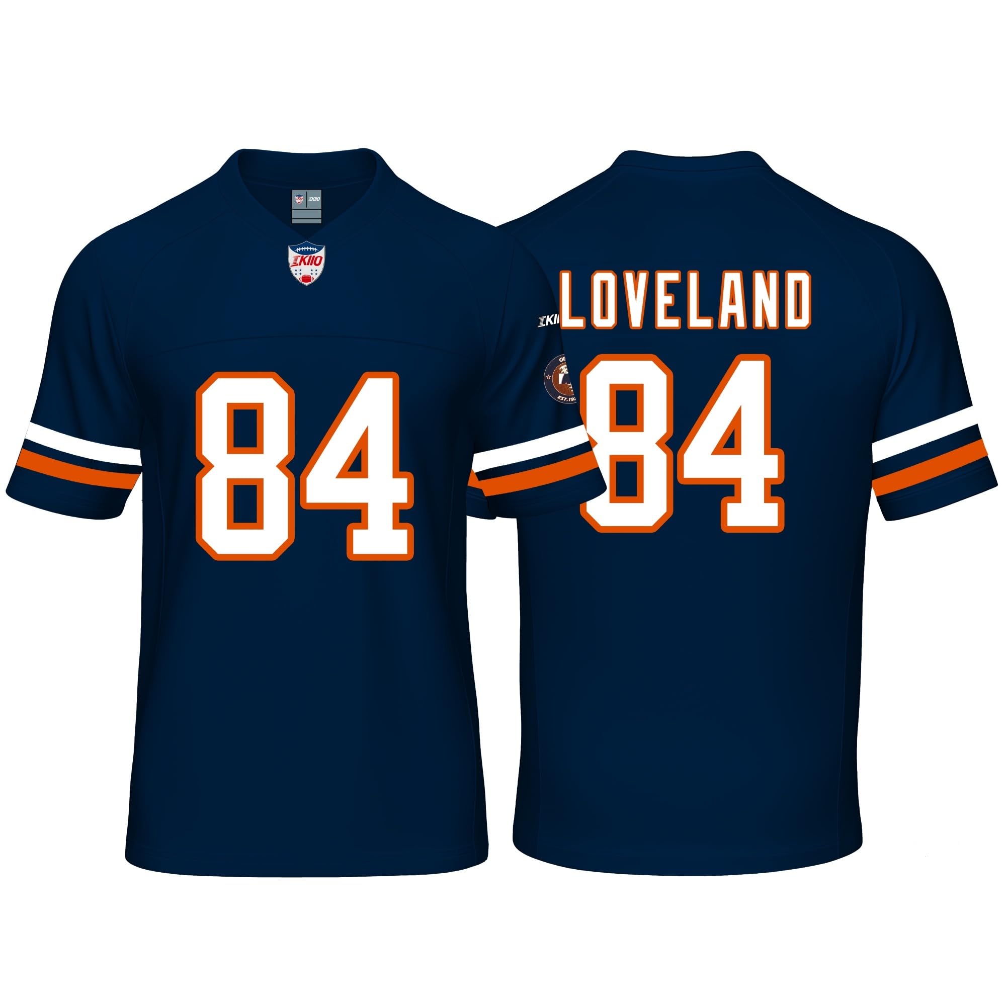 Custom Mens/Youth Football Stitched T-Shirt for Sports Fan Navy No Brand/Logos