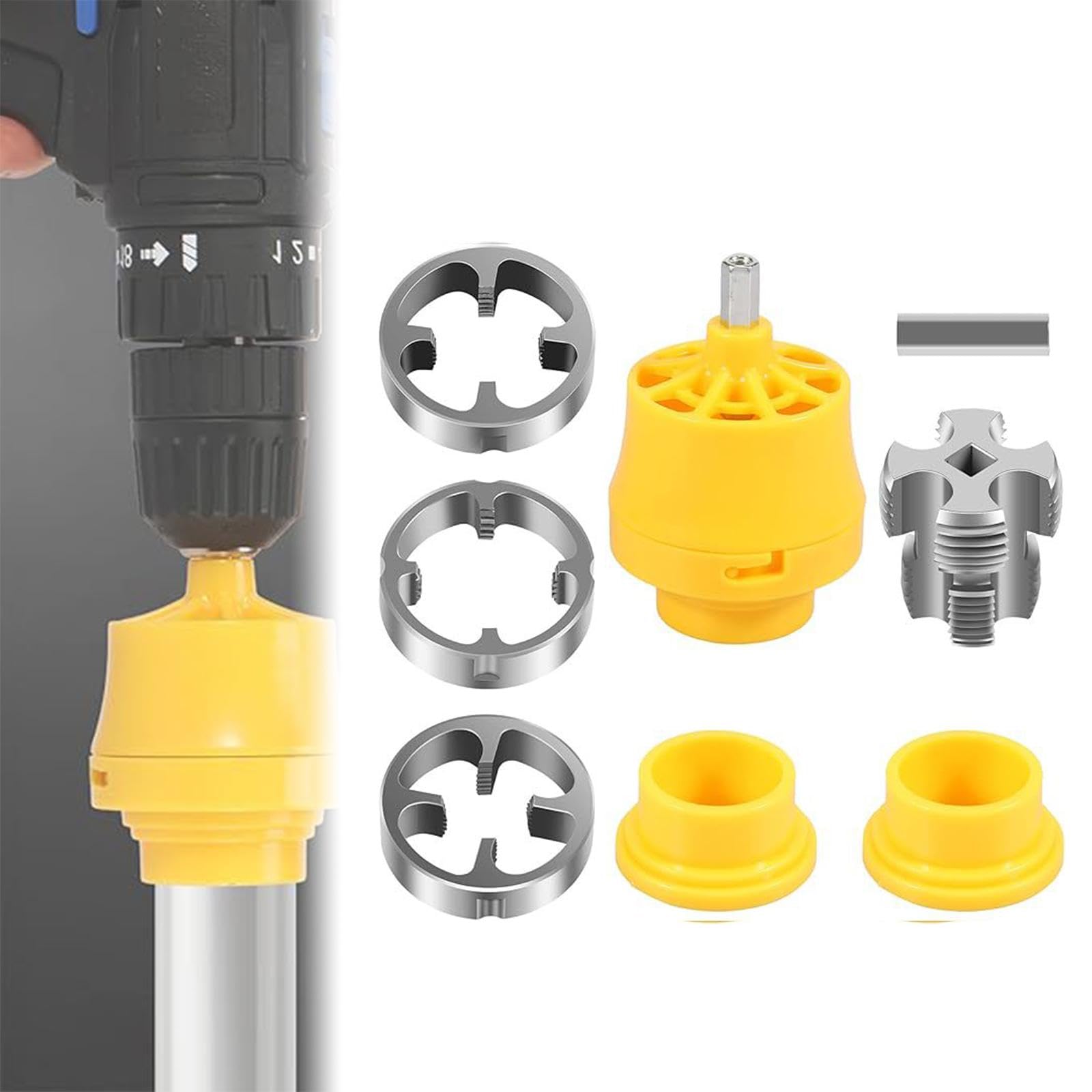 Ronyme Set di Filettatrici per Tubi in PVC, Utensile Manuale Ad Alta Efficienza, Utensile Idraulico per Filettare Tubi