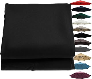Patio Umbrella Replacement Canopy, 6.5ft/9ft/10ft 6 Ribs/8 Ribs Cantilever Umbrella Replacement Parasol Fabric Canopy for Lawn Garden Deck Backyard Outdoor Parasol Top Fabric (Color : Black, Size :