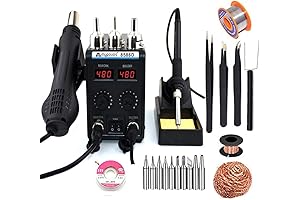 Estación de calor y soldadura 8586D 110V, pistola de aire caliente LCD...