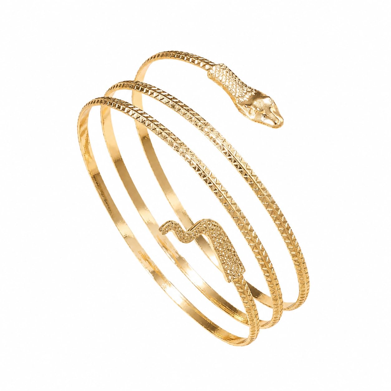 Gold Snake Arm Cuff Bracelet for Women | Adjustable Serpent Upper Arm Band Combo | Boho Statement Jewellery for Party, Beach, Festival, Vacation, Resort, Fashion Styling-image-41