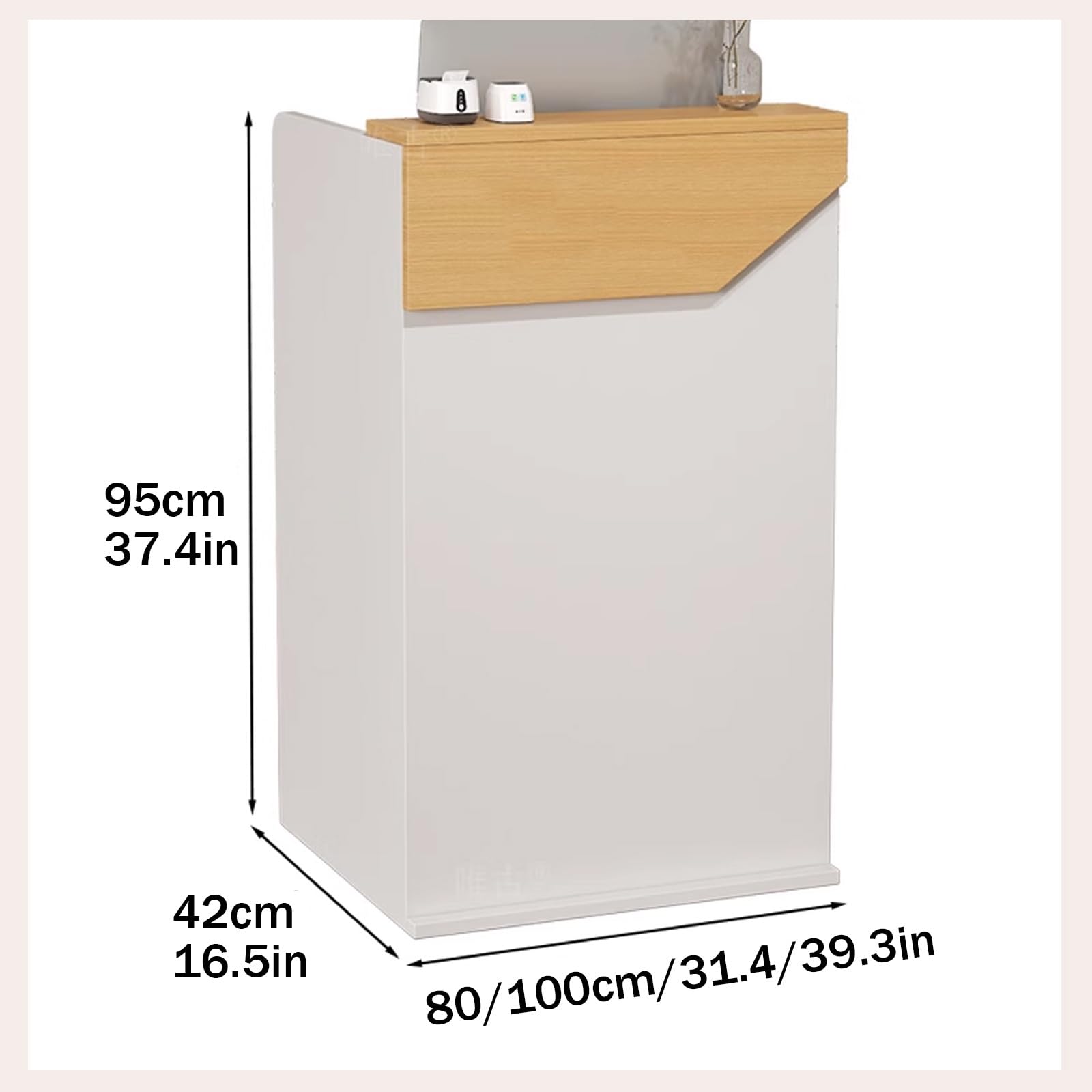 Scrivania da reception con cassetti, moderna scrivania da ufficio e scrivania per vendite (99,8 cm), elegante mobile da ricevimento per aziende e uffici, soluzione di archiviazione sicura