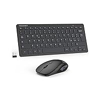 TECKNET Set Tastiera e Mouse Wireless, 2.4G Silenzioso con Ricevitore Nano USB