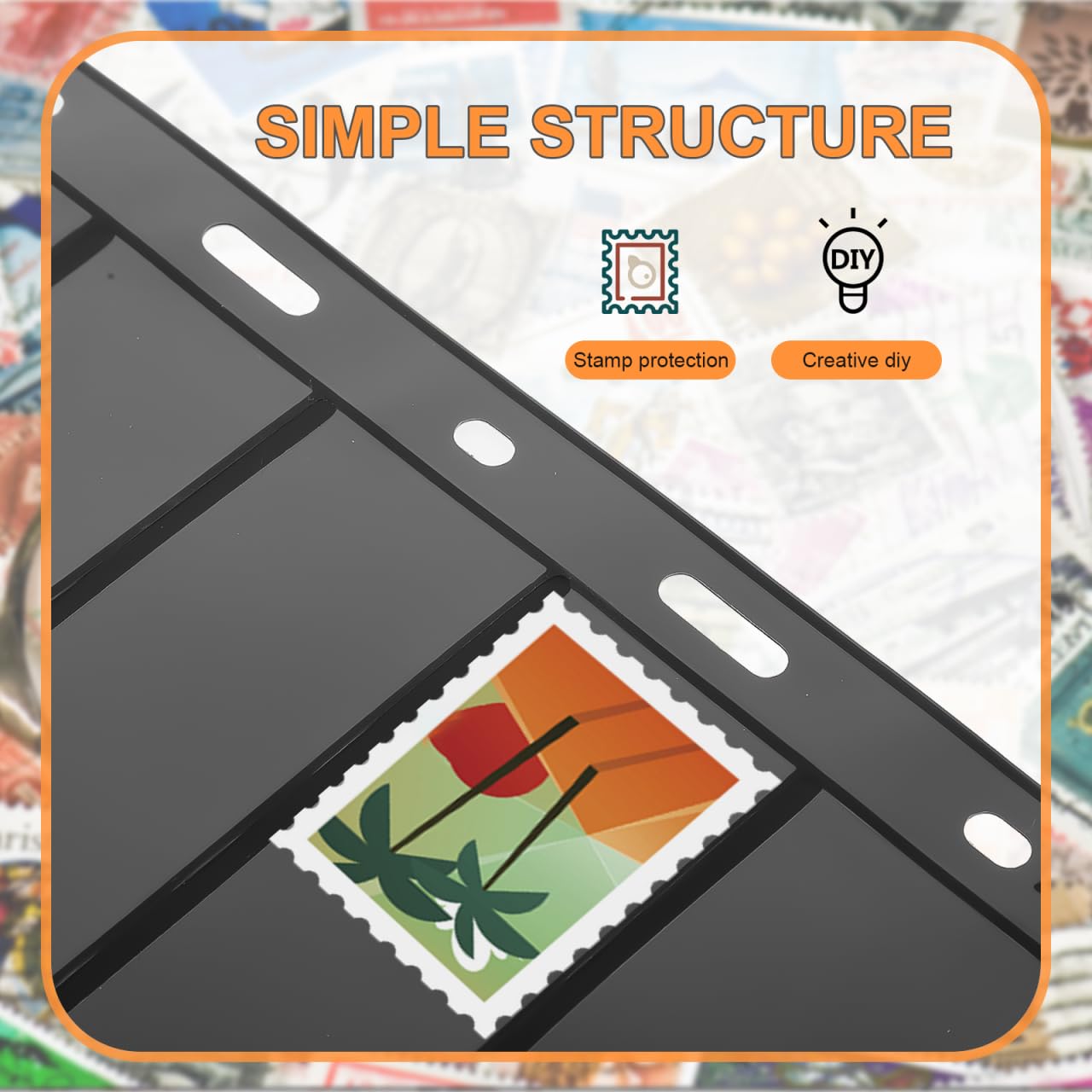 MUROAD Lot De 10 Feuilles Pour Album à Timbres - 7 Formats Différents, Poches Transparentes Sans Acide, Idéal Pour Collectionneurs Pros