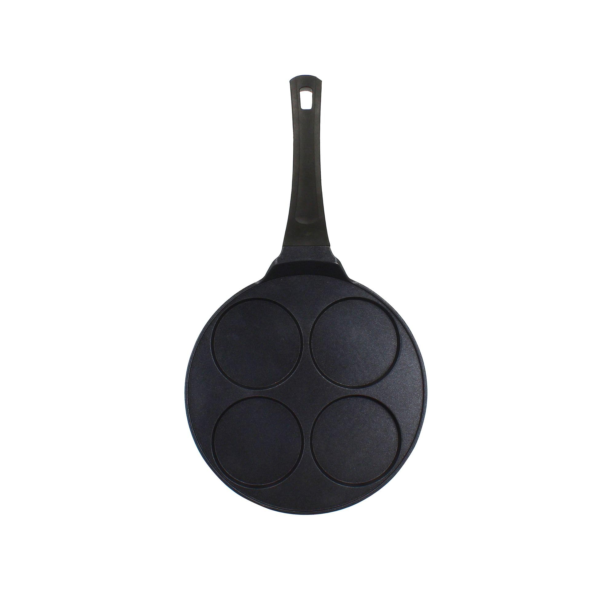 MENASTYL - Poêle à pancakes 26cm en aluminium noir 4 trous - 6020712