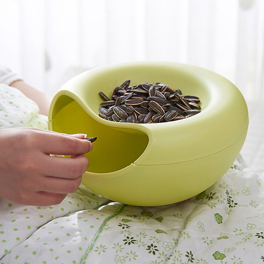 Creative Desktop Mini Hemispherical Style Plastic Snack Dish Trash Can Bucket Trash (Green)