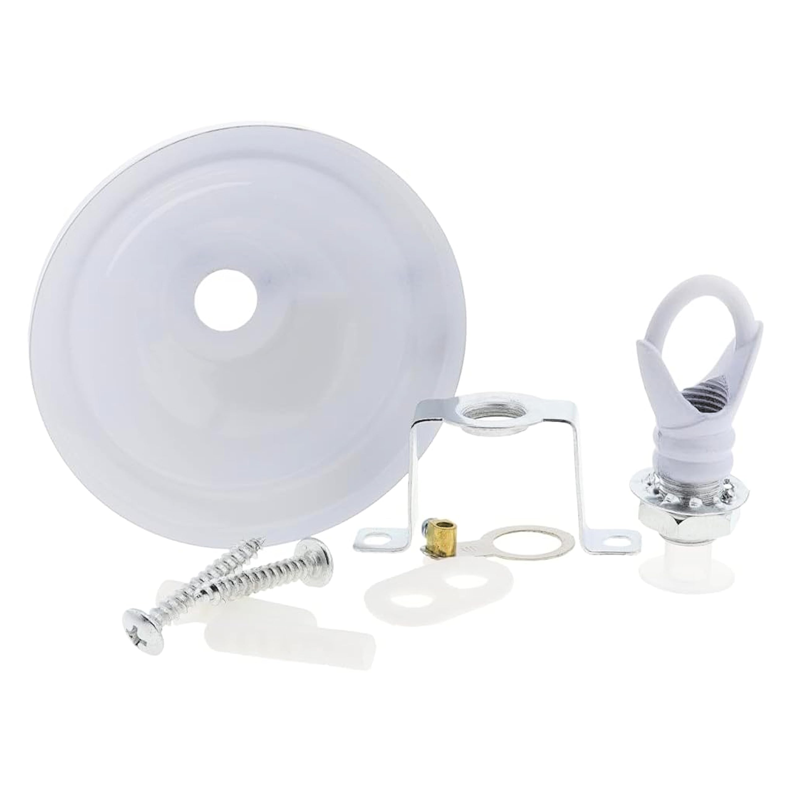 2 Pack Art Deco 67mm Diameter Small Metal Ceiling Rose and Deco Styled Metal Closed Loop in Gloss White Finish - Image 2