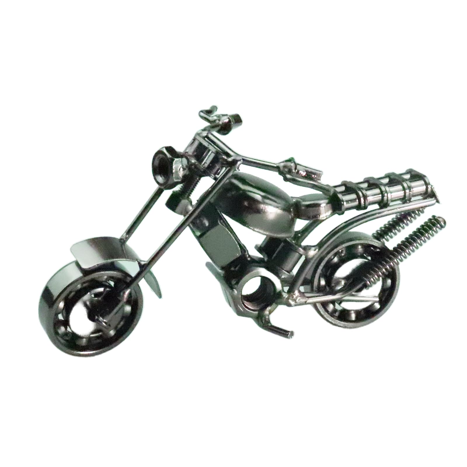 Modèle de Moto, Ferro Moto Modello, Modello di Motocicletta in Ferro Creativo Retrò, per Oggetti di Scena Fotografici, Collezione D'arte, Decorazione Desktop (Argento)
