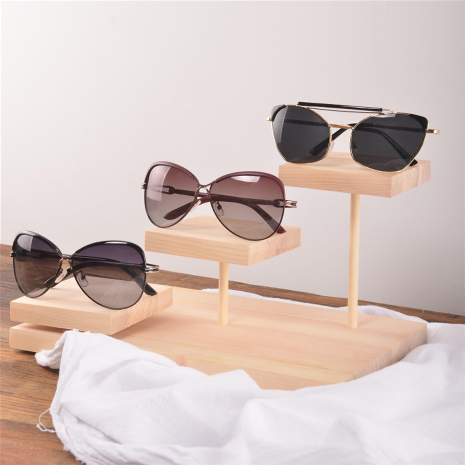 Brillenhalte Optik-Shop-Display-Requisiten, Regale, Vitrinen, dekorative Einrichtungsgegenstände, Sonnenbrillen, Holzlagerregale Brillenständer