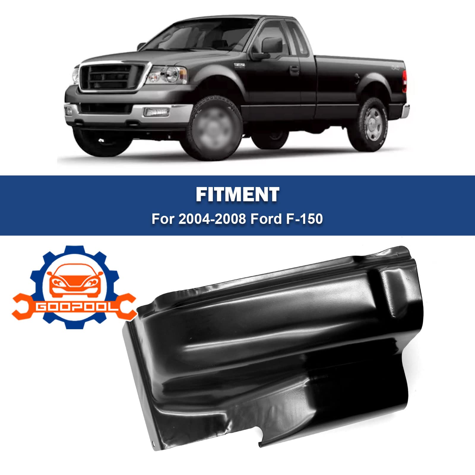 Pickup Truck Cab Crew Corners Set for Ford F150 2004 2005 2006 2007 2008 4-Door -2 PCS