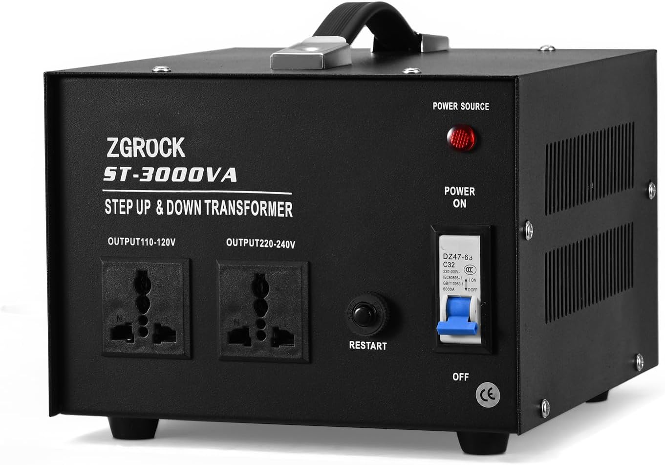 3000 Watt Voltage Transformer – Circuit Breaker Protection Universal Dual Output Step Up & Step Down Power Transformer 110V to 220V/220V to 110V
