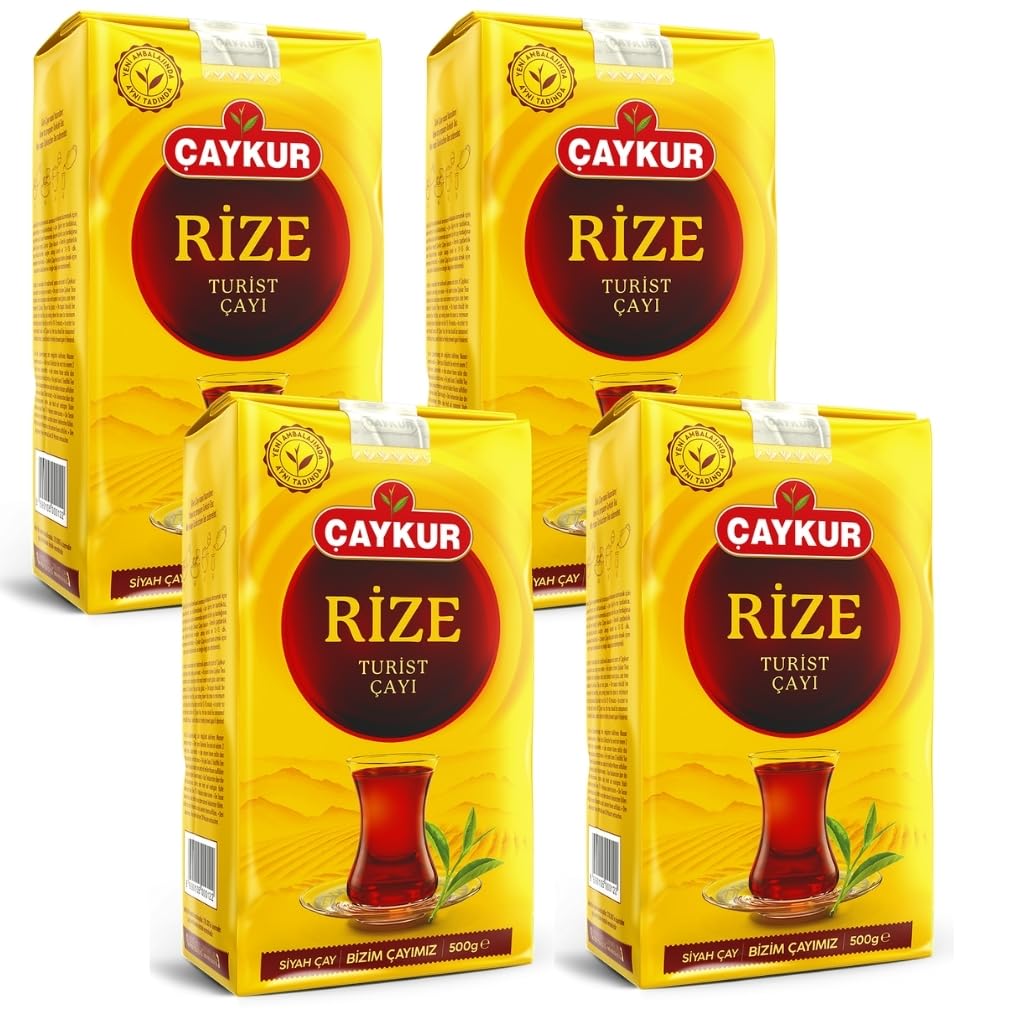 ÇAYKUR Rize Turist Black Tea, Authentic Turkish Loose Leaf Tea, Rich Aroma & Smooth Taste 17.6oz / 500gr (Pack of 4)