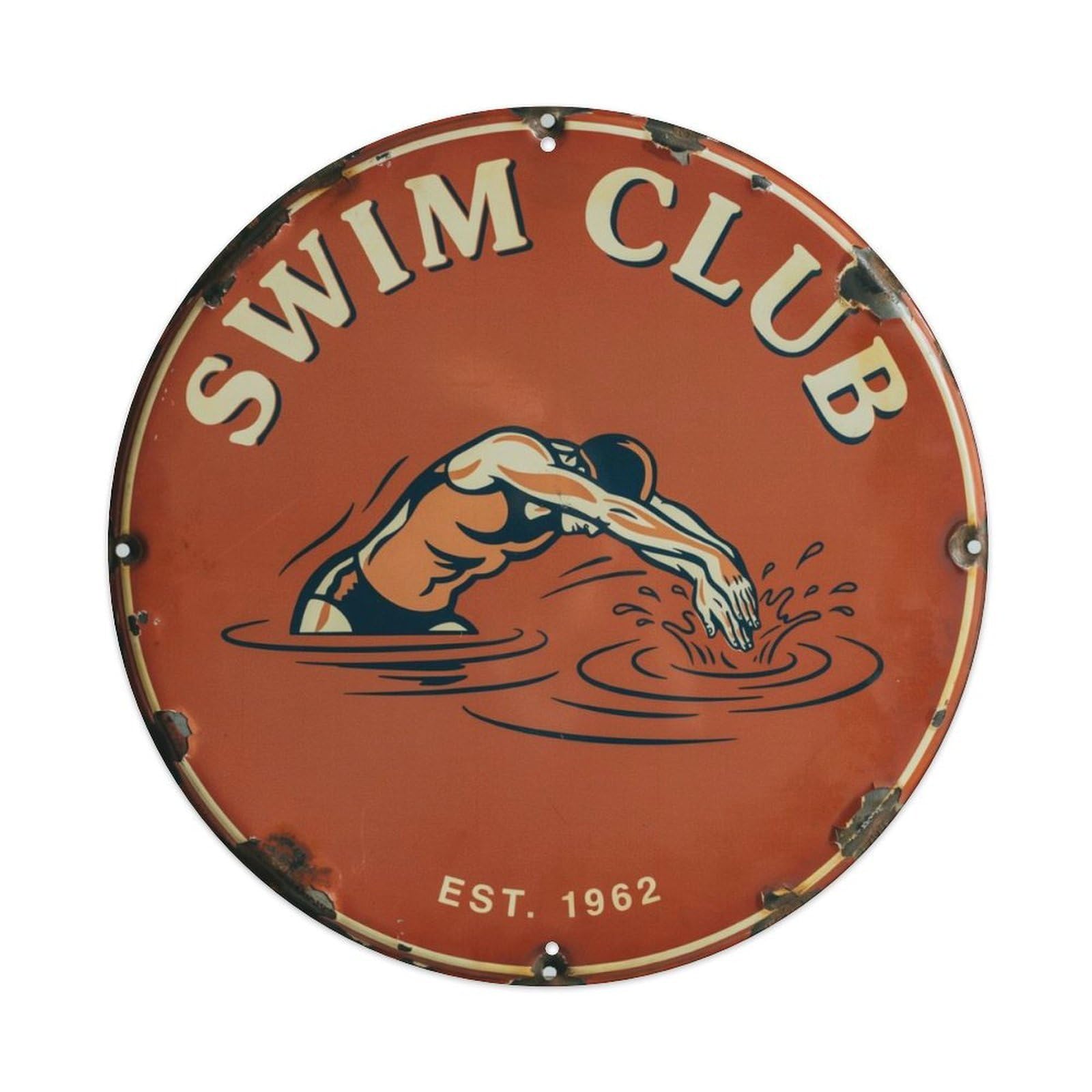 Swim-Club-Tin Metal Tin Sign Plaque