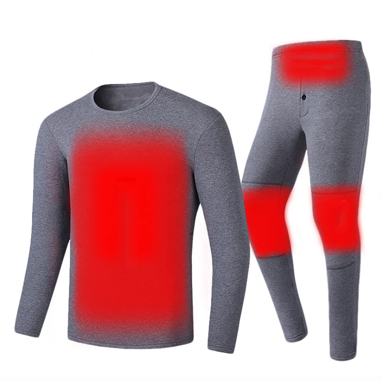 CUTTE Conjunto de Ropa Interior Térmica Acolchada de Invierno de 2 Piezas Tops y Pantalones de Hombre y Mujer Ropa Eléctrica Inteligente con Calefacción
