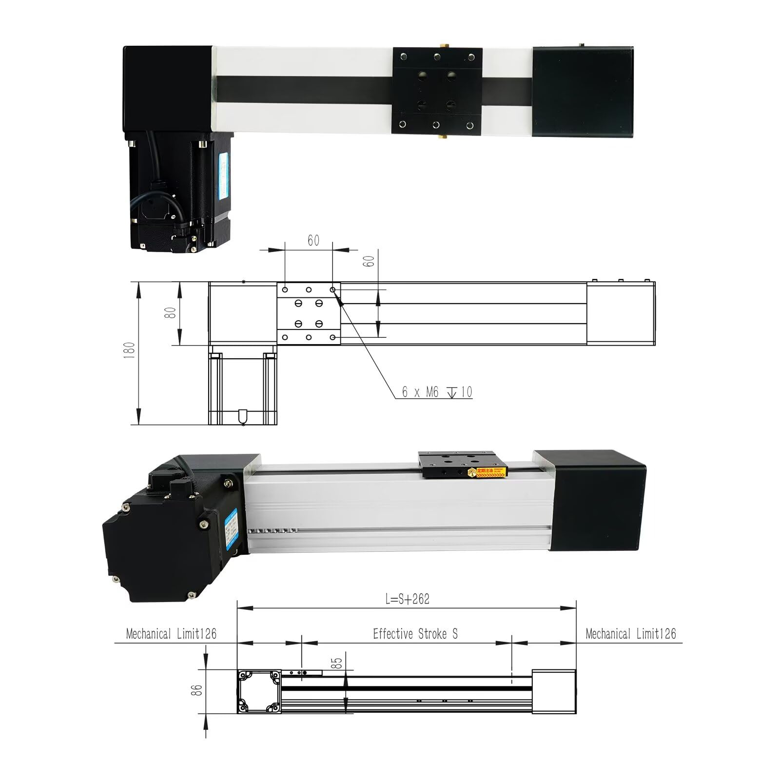 FUYU Linearführung Riemenantrieb High Speed Max 3m/s CNC Lineartisch Linearschiene Linear Motion Produkt mit Nema34 Schrittmotor 800mm Hub