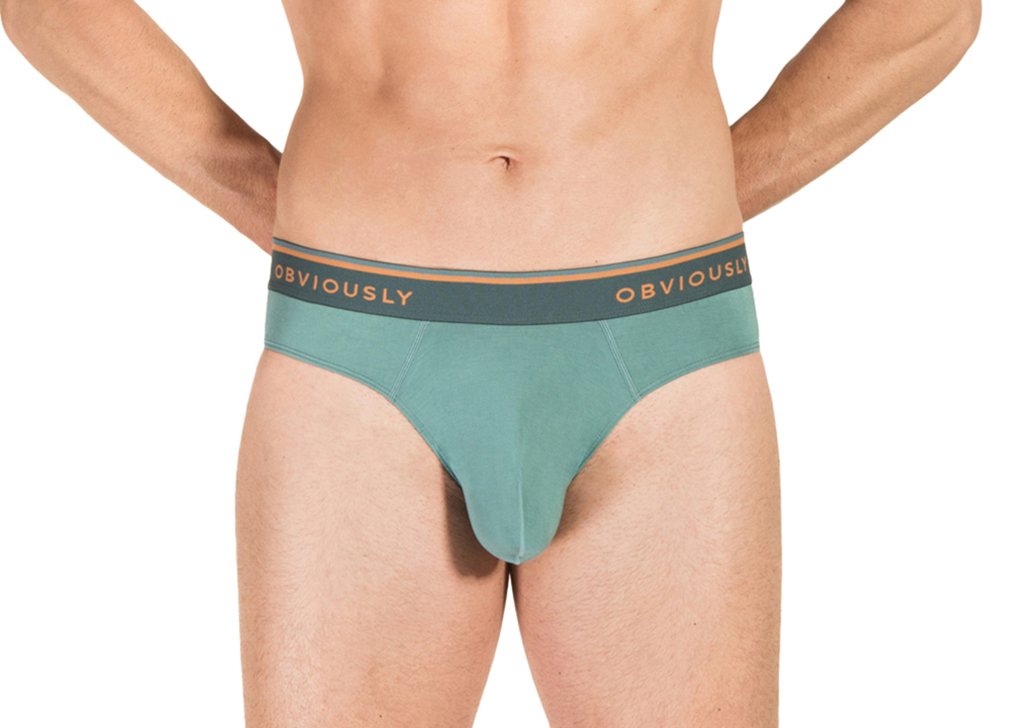 Obviously Men's Teal Everyman Anatomax Brief Underwear (L/38-40)