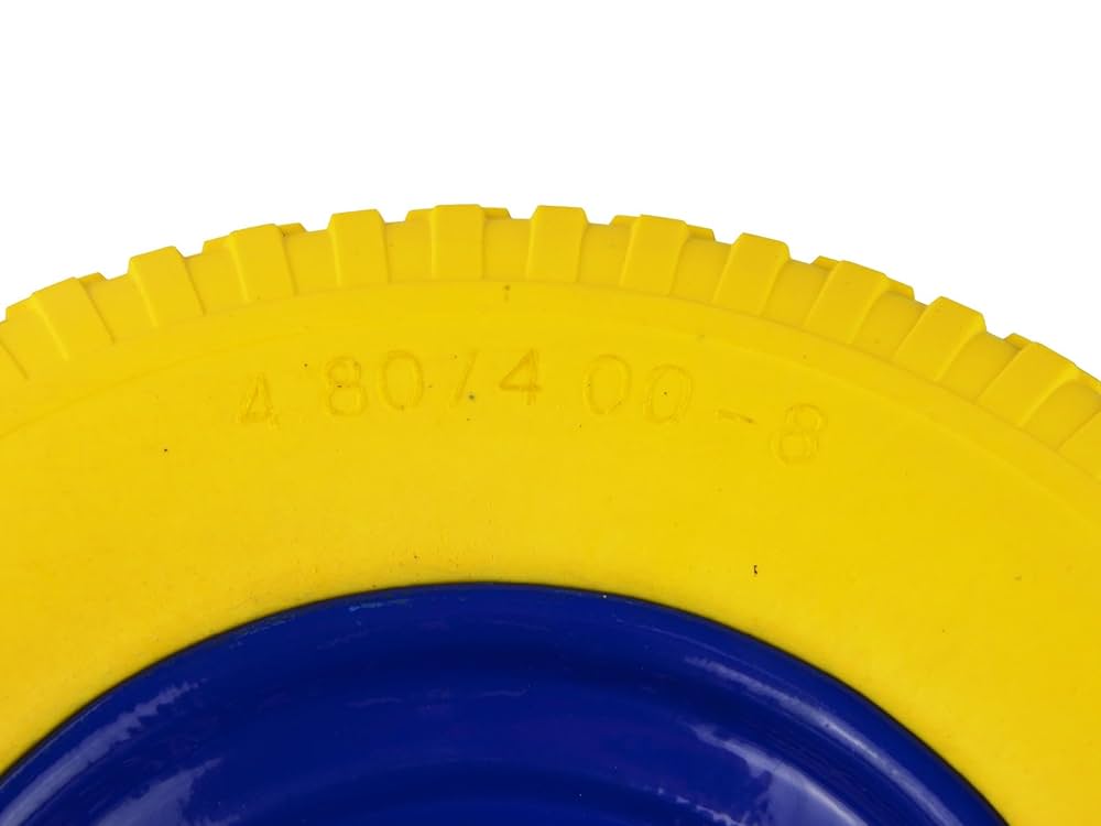 Ruota Piena In Poliuretano Per Carrello Portapacchi - Antiforatura, Gialla, Diametro 25 Cm, Per Carriole E Utilizzo Professionale - Foto 8