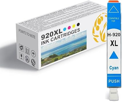 920XL Ink Cartridge High Yield Compatible for HP 920XL Ink Cartridges,Work for HP Officejet 6000 6500 6500 Wireless 6500A 7000 7500 7500A Cyan