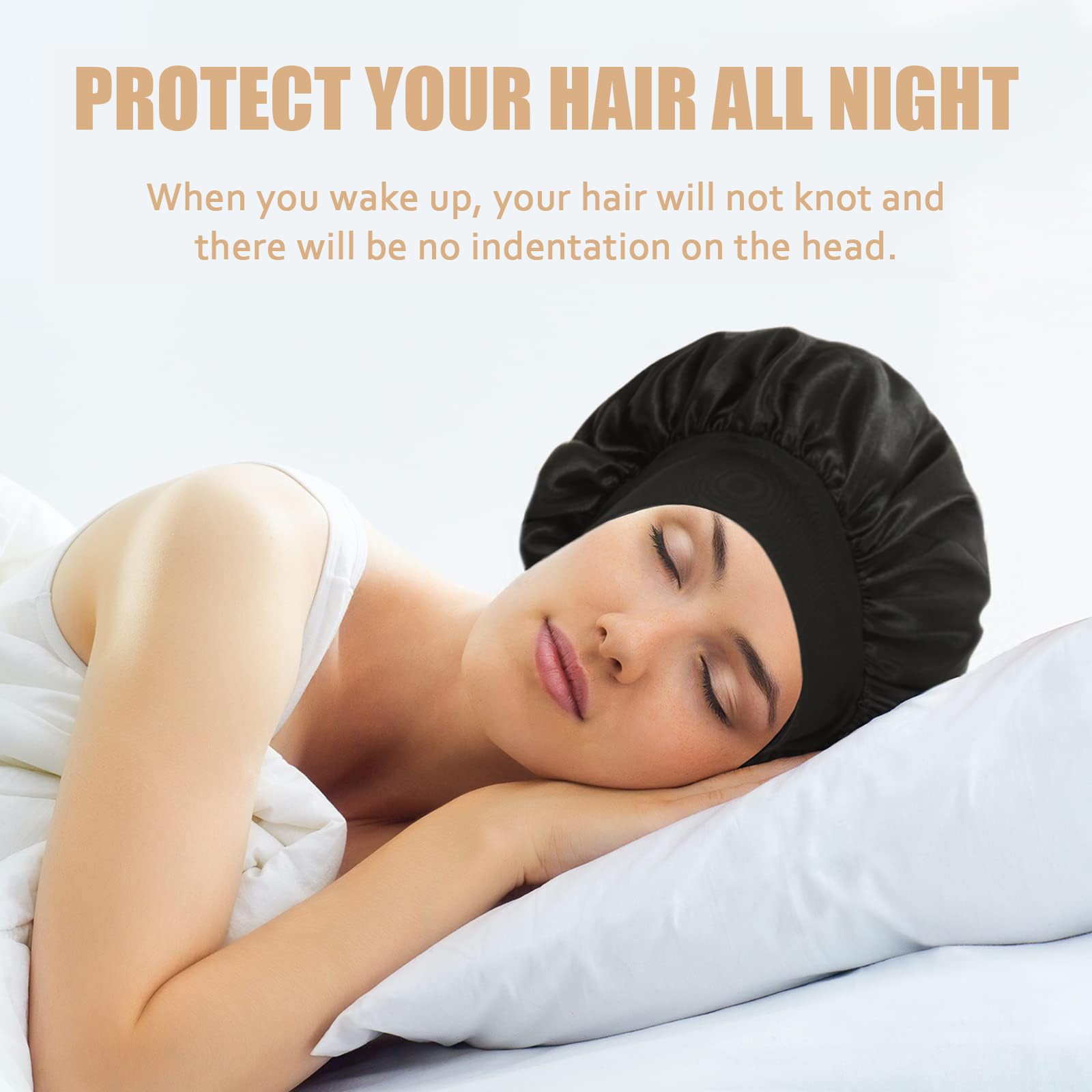 4 Pack Satin Silk Sleep Bonnet for Women & Girls - Image 4