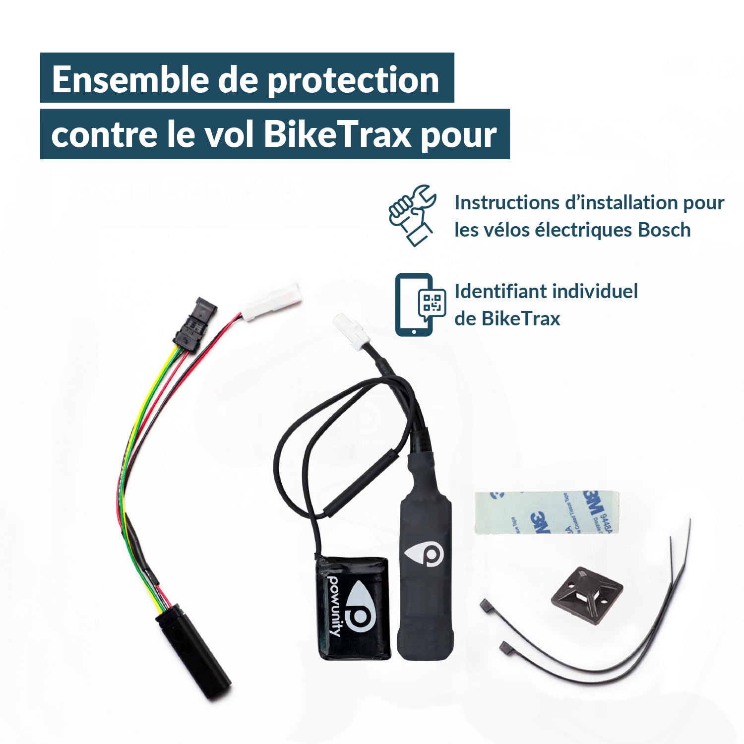 BikeTrax Traceur GPS Vélo Électrique - Compatible avec 95% des Marques, Protection Contre Le Vol Puissante, Suivi en Temps Réel Via App iOS et Android, Inclus : Système d’Alerte et Carte SIM