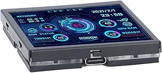 IPS USB Mini Screen CPU GPU IPS USB Mini Screen, PC Data Monitor USB Mini Screen for PC PC Data Monitor RAM HDD Data Monitor Type C Sub Screen for AIDA64 Itx Case 3.5in V2