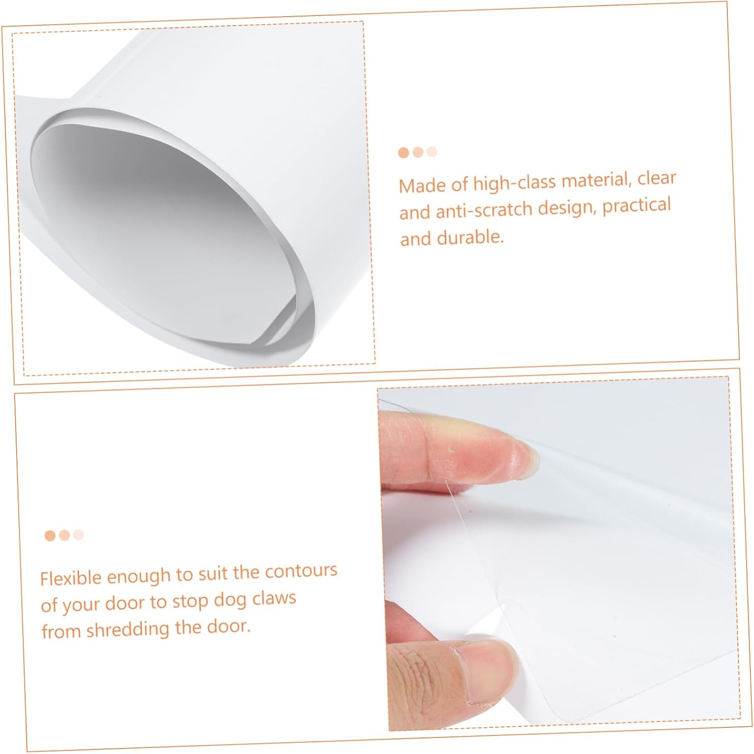 2Pcs Self-Adhesive Door Protector Sticker for Pets Scratch Protection Patch Household Door Accessories to Prevent Dog Scratches Easy to Apply