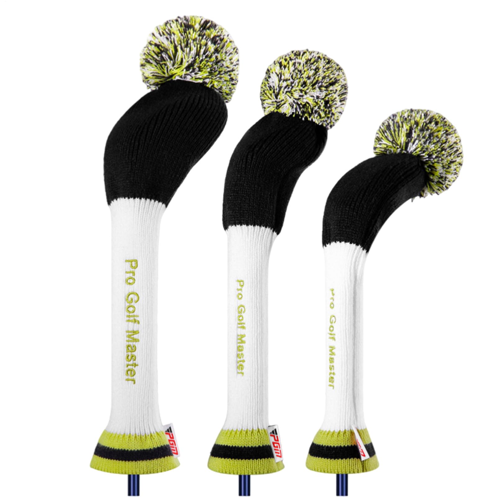 Cubiertas para la cabeza de palo de golf de punto - Conjunto híbrido pompón de lana Driver Fairway | sombreros ligeros de cuello largo para protección del club, diseño de ajuste seguro para