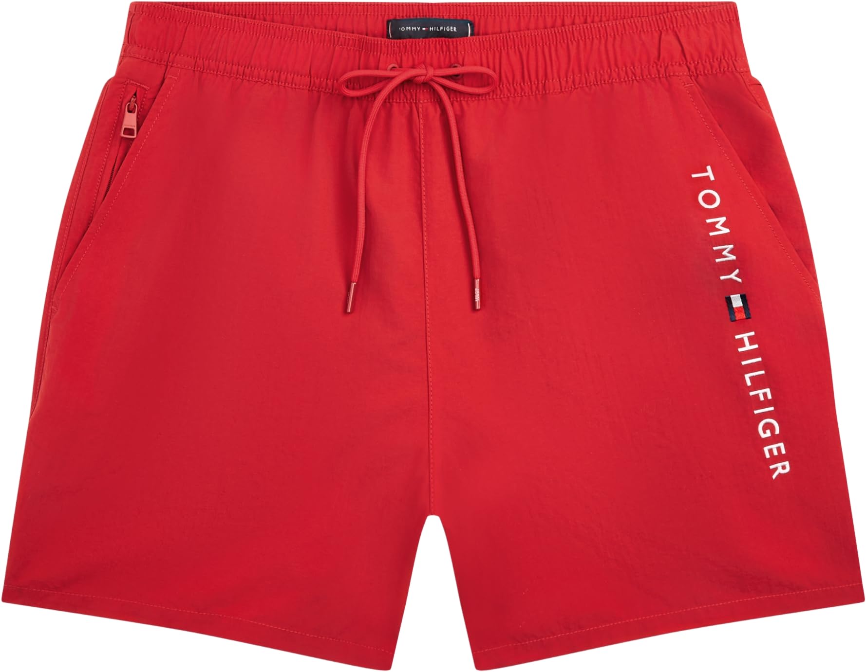 Tommy Hilfiger Męskie średnie kieszenie zapinane na zamek ze sznurkiem UM0UM03748 kąpielówki, czerwony (średni czerwony), M