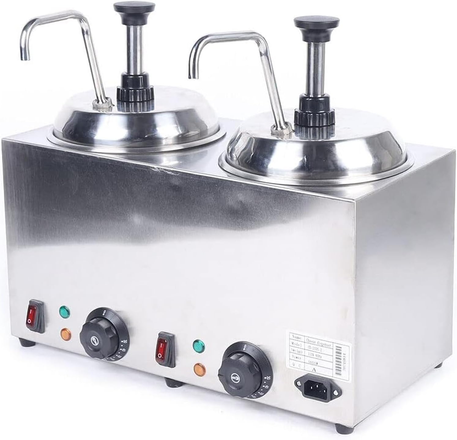Commercial Condiment Pump Dispenser, 1600W Stainless Steel Sauce Dispenser, Temperature-Adjustable Condiments for Cheese Sauce, hot Chocolate Sauce, Ketchup