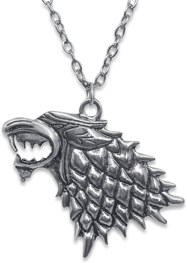 Got Inspired Silver Tone Direwolf Necklace