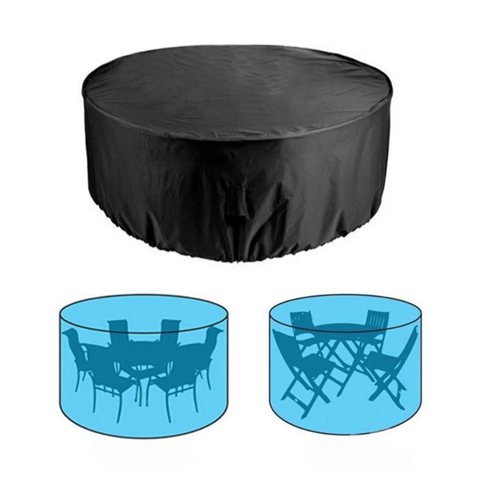 SNGUOQ Outdoor Patio Furniture Covers Waterproof Table Chair Set Windproof Tear-Resistant UV Round Cover For Garden For Chair And Table(325x95cm)