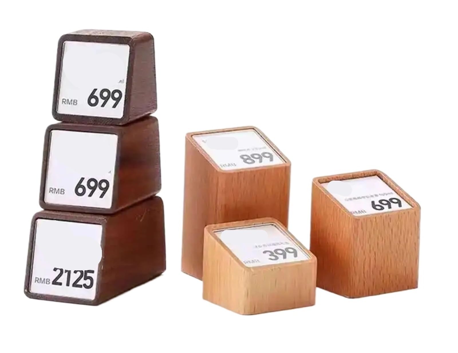 Mlyvax 6pcs Acrylic Price Tag Paper Holder Display Stand Table Mini Cubes Jewelry Label Sign Watch(Color1 -Small)