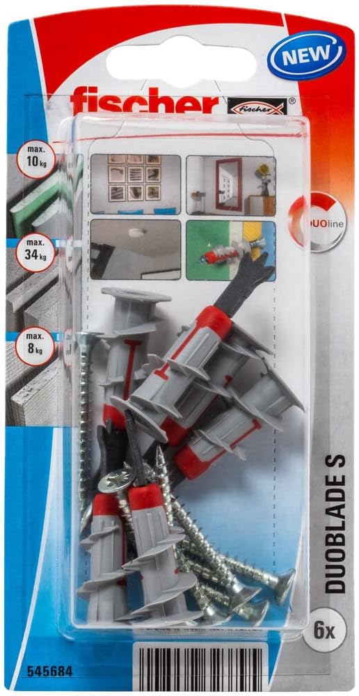 Plasterboard Fixing + Countersunk Screw 6Pcs DUOBLADE S K NV 545684 Fischer