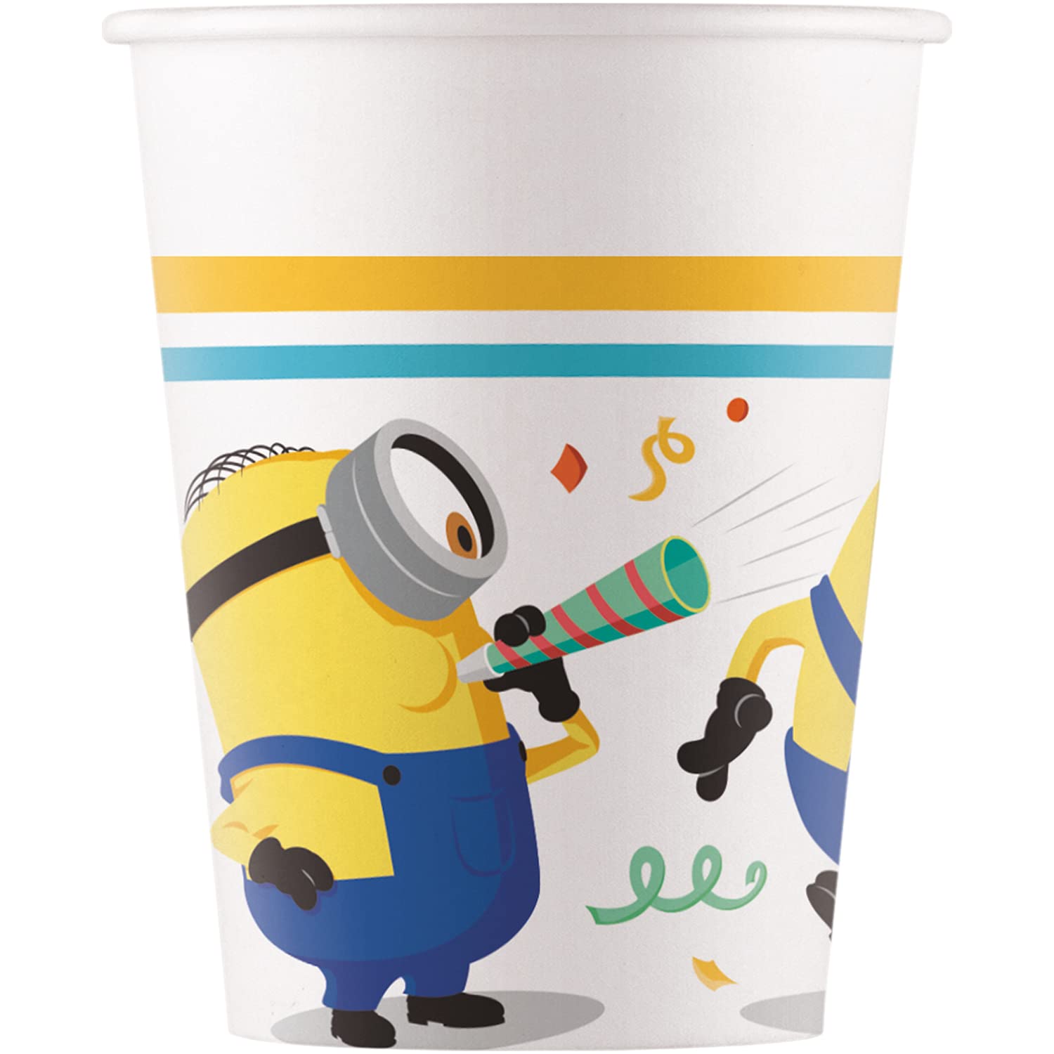 Procos 93512 Party Cups Minions Rise of Green Maximum Capacity 200 ml Pack of 8 Disposable Paper Cups for Children's Birthday Party Tableware FSC® Mix