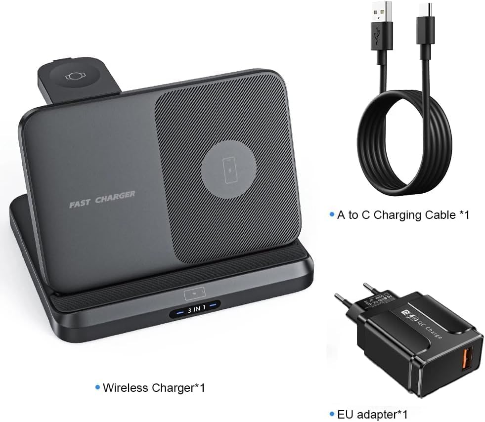 Miniatura 8 de MOSHOU Estación de carga inalámbrica para Samsung Galaxy Z Fold 5, cargador magnético 3 en 1 compatible con Galaxy Z Fold 543, Flip 543, S232221,