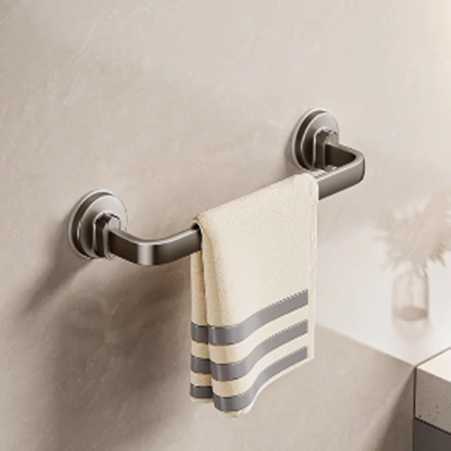 LMYSXAOZ Suction Cup Towel Bar Adhesive Bathroom Rack No Drill Hand Holder Wall Mounted For Shower Kitchen Door(60cm/23.6in)