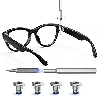4pcs Precision Replacement Screws Compatible with Ray-Ban Meta Wayfarer Skyler Headliner Gen 1/2 & Oakley Meta HSTN Smart Glasses, Refill Pack for Temple Hinge Repair (Tool Not Included)