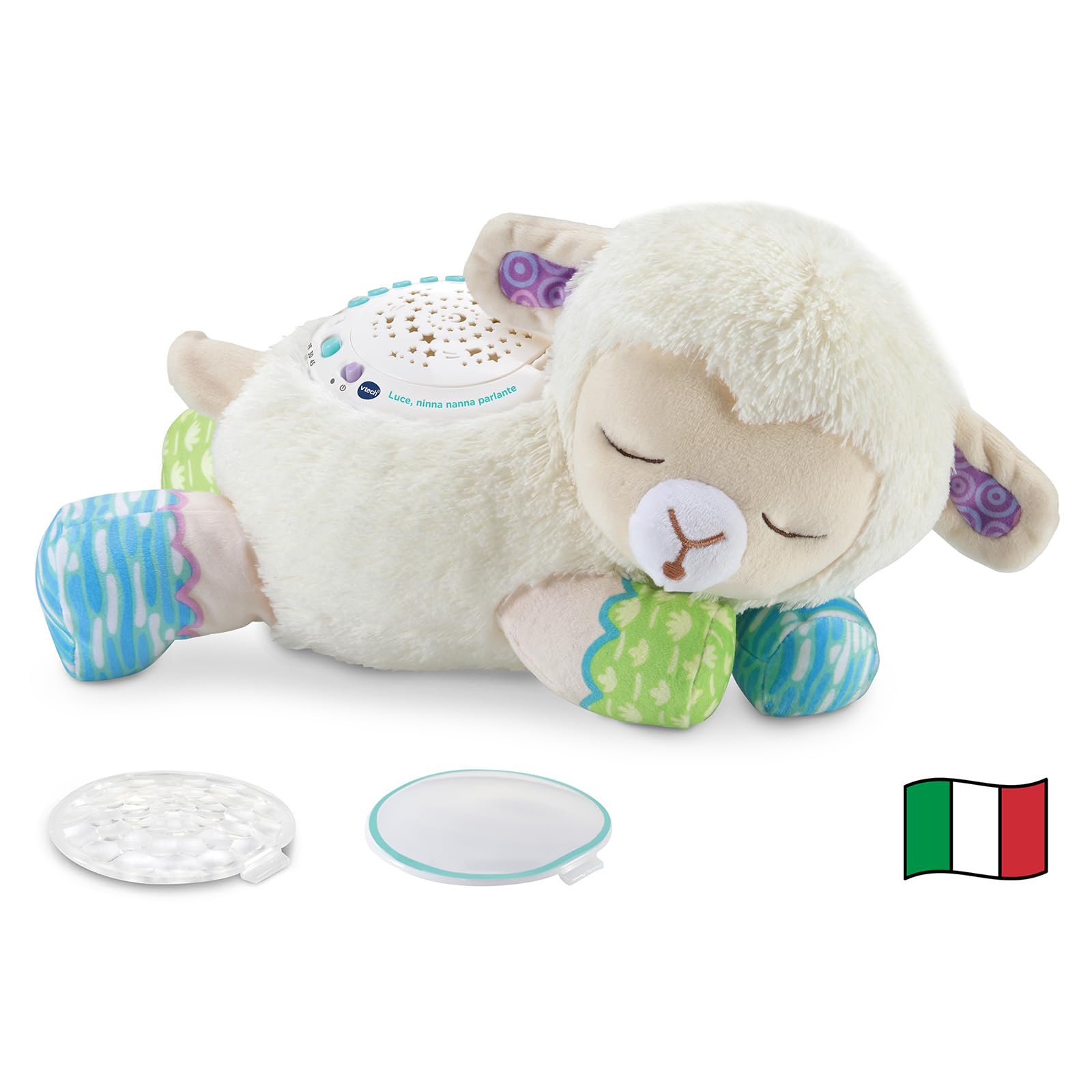 VTech Luce, Ninna Nanna Parlante 3 in 1, Peluche con Luce Notturna Bambini, Luce Musicale con 40 Melodie e 3 Canzoni, 3 Modalità di Ascolto, Lingua Italiana, Batterie Incluse, 0-6 Anni