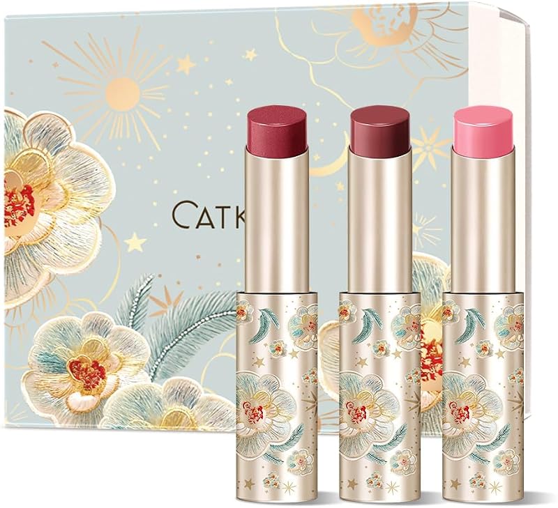 Bálsamo labial com brilho CATKIN, conjunto com 3, tom 01
