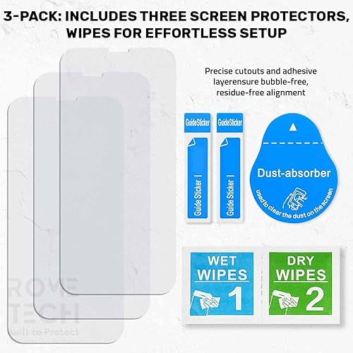 Miniatura 5 de Rome Tech Paquete de 3 protectores de pantalla de vidrio templado para iPhone 11 Pro Max de 6.5 pulgadas (2019), protector de pantalla 9H,