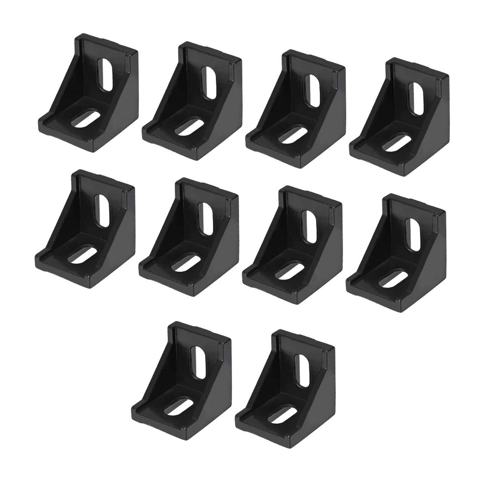 Ta-Vigor Black 10Pcs 4040 Aluminum Extrusion Inside Corner Bracket Gusset, 90 Degree 4040 Extrusion Profile L-Shape Corner Connectors