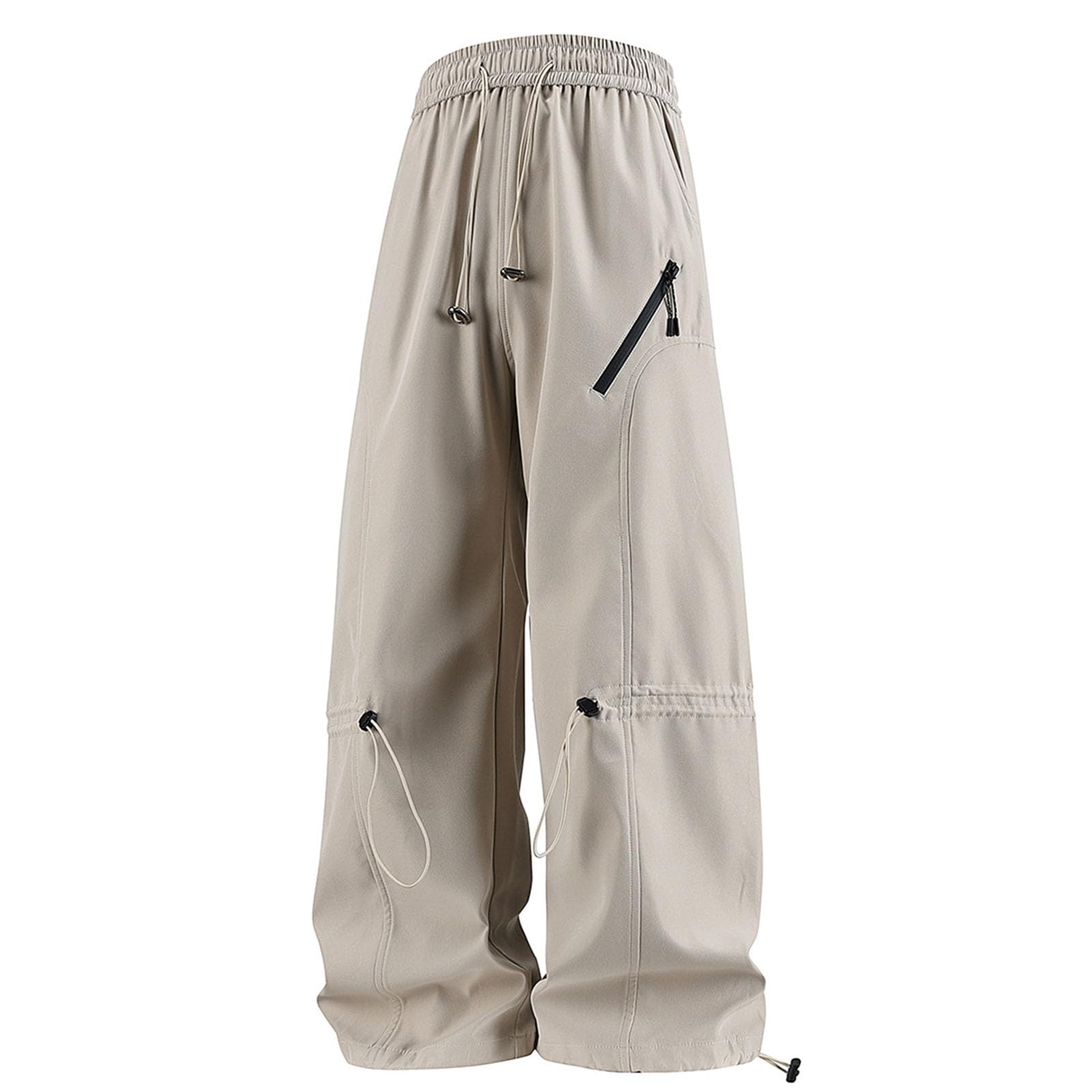Womens Parachute Cargo Pants High Waisted Casual Pants Baggy Stretchy Wide Leg Y2K Streetwear Clothes