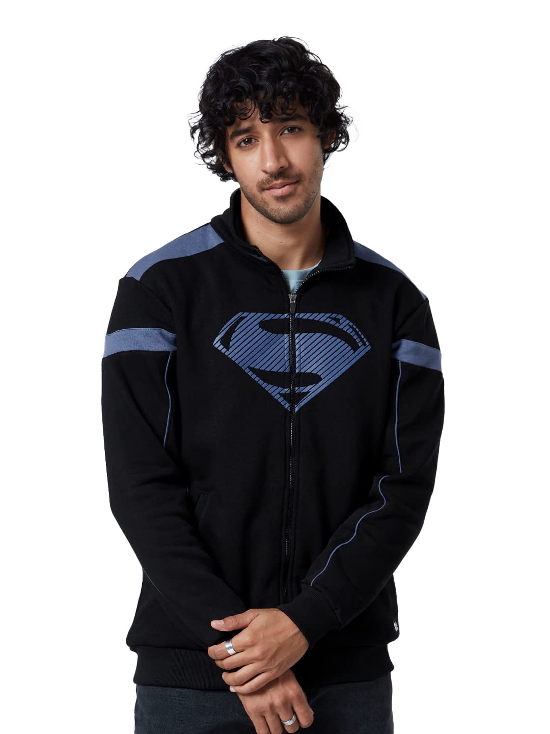 the souled store | Official Superman: Sigil Mens and Boys Jackets|Full Sleeve|Regular fit Graphic Printed | 60% Cotton 40% Polyester Black & Blue Color Men Jackets-picture-31