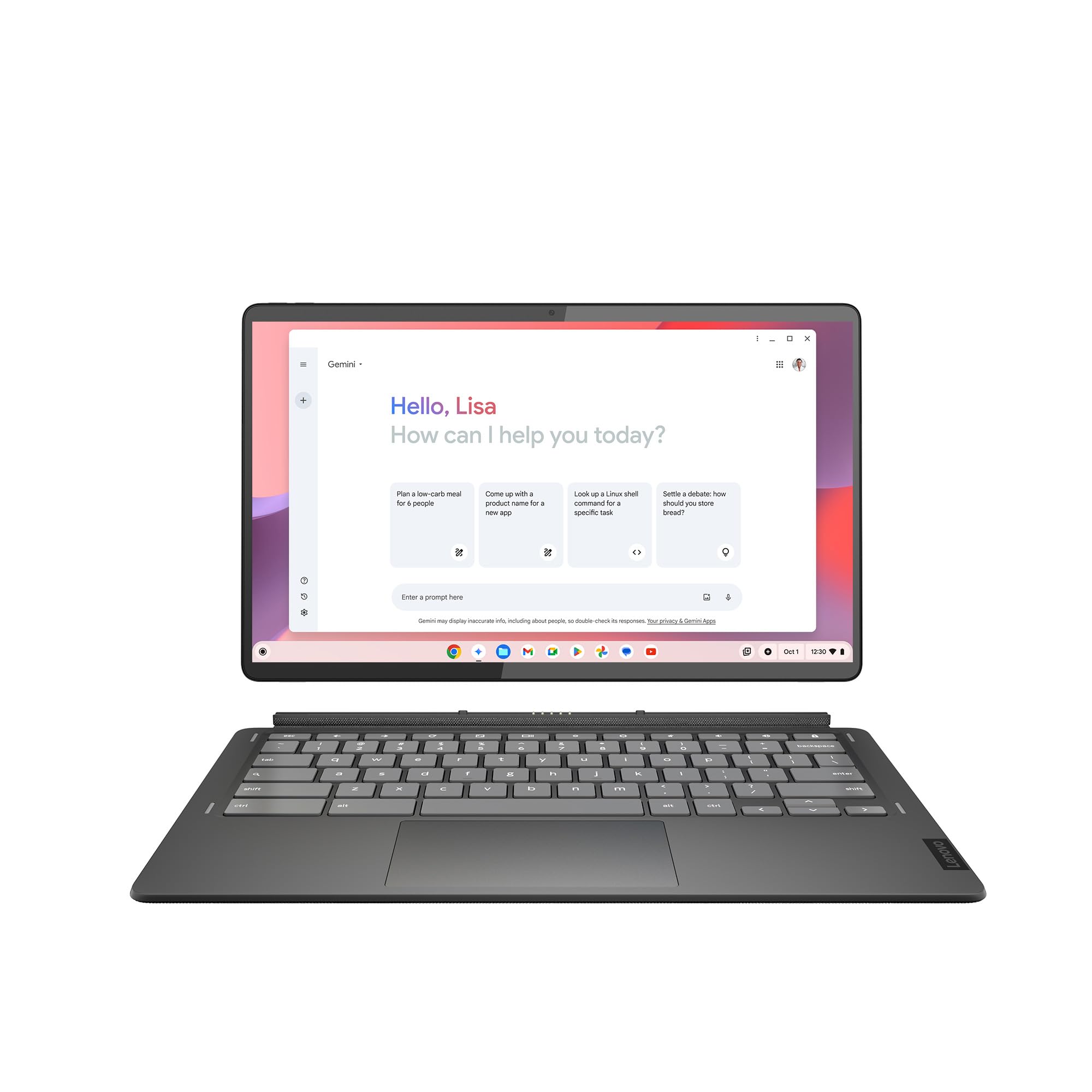 Lenovo Chromebook IdeaPad Duet 5 2-in-1 Tablet | 13,3" Full HD Touch Display | Qualcomm Snapdragon 7c Gen 2 | 8GB RAM | Qualcomm Grafik | QWERTZ | grau | inkl. Lenovo USI Pen, dunkelgrau, inkl. Stift